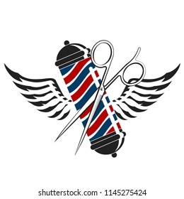 Barbershop Symbol Scissors Wings Stock Vector (Royalty Free) 1145275424 ...