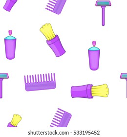 Barbershop symbols pattern. Cartoon illustration of barbershop symbols vector pattern for web