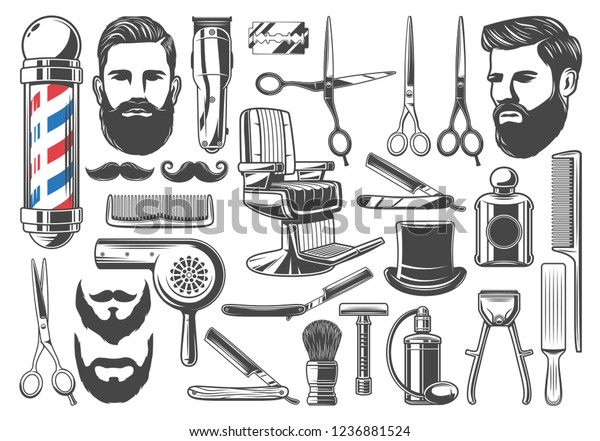 Vector De Stock Libre De Regalias Sobre Maquinas Y Aparatos De Barberia Afeitado1236881524