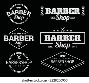 ilustración vectorial de la tipografía de barbershop, tipografía salográfica