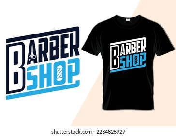 Barbershop Typography  minimalist T-shirt design svg