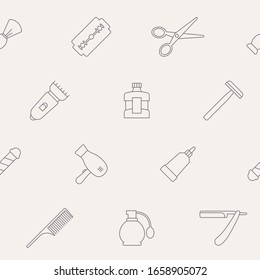 Barbershop - Vector background (seamless pattern) of beauty salon for graphic design