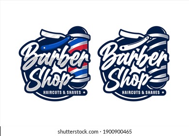 Barbershop vector design premium logo