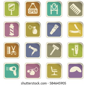 barbershop vector icons for user interface design