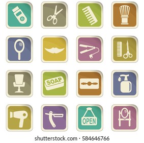 barbershop vector icons for user interface design