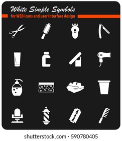 barbershop vector icons for user interface design