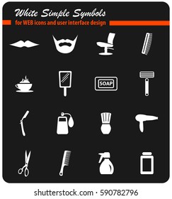 barbershop vector icons for user interface design