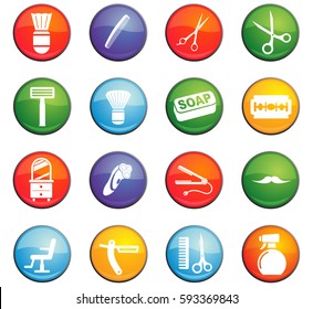 barbershop vector icons for user interface design