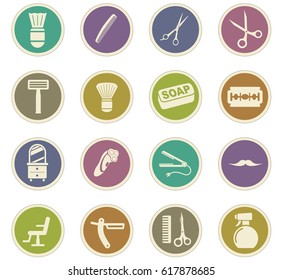 barbershop vector icons for user interface design
