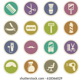 barbershop vector icons for user interface design