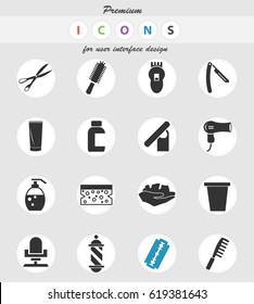 barbershop vector icons for user interface design