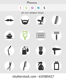 barbershop vector icons for user interface design