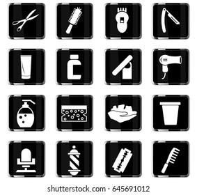 barbershop vector icons for user interface design