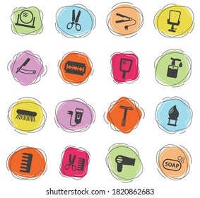 barbershop vector icons for web and user interface design