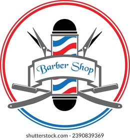 Barbershop vector logo badge vintage
