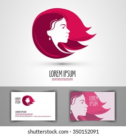 barbershop vector logo design template. beauty salon, beauty shop or beautiful girl icon
