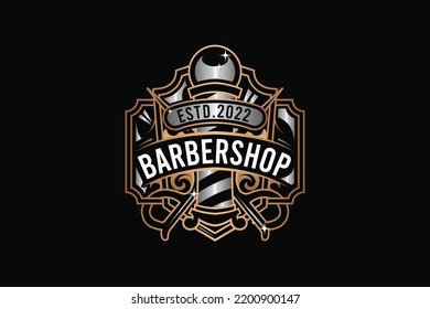 Barbershop vector logo and emblem template