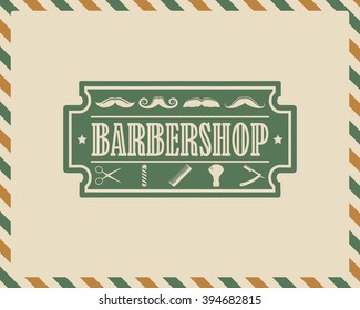 Barbershop vintage design label