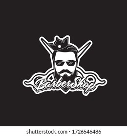 Barbershop vintage label, badge, or emblem. Vector illustration