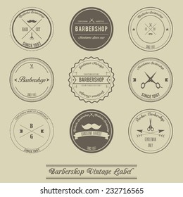 Barbershop vintage label design