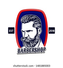 barbershop vintage logo concept with a vintage color tone 