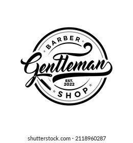 Barbershop vintage logo design template
