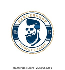 Barbershop vintage logo design template