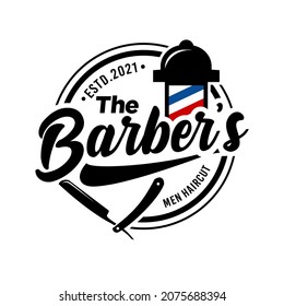 Barbershop vintage logo design vector
