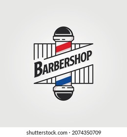 barbershop vintage logo illustration design