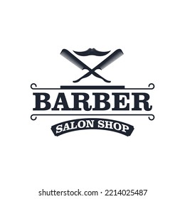 Barbershop vintage Logo template on white background