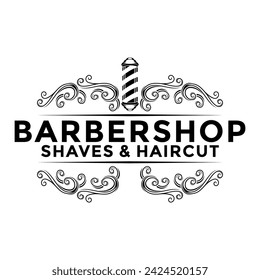 Barbershop vintage Logo template on isolated white background