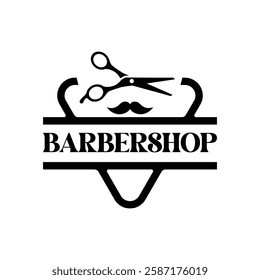 Barbershop vintage Logo template on isolated white background