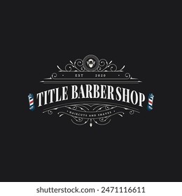 Barbershop Vintage Logo Template Vector 