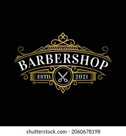 barbershop vintage style logo template