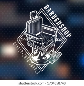 Barbershop Wall and Window Glass Sticker. Posters and Coverings to decorate a  barbershop. Vitrine Design for Hair Salon. Hairdressing Salon Interior.  Barber Decor Vector Illustration.