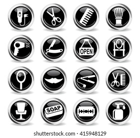 barbershop web icons for user interface design