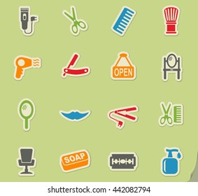 barbershop web icons for user interface design