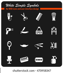 barbershop web icons for user interface design