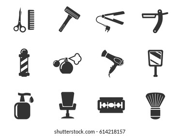 barbershop web icons for user interface design