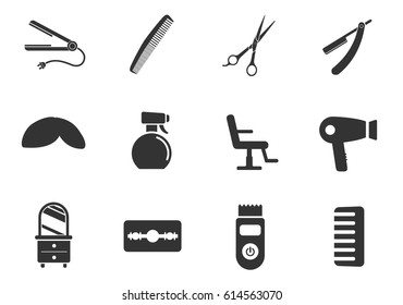 barbershop web icons for user interface design