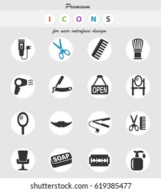 barbershop web icons for user interface design