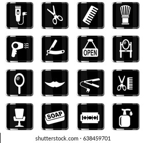 barbershop web icons for user interface design