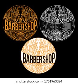 barbersop logo design, with several colors above the gela color