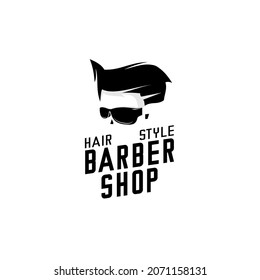 barbeshop logo illustration vector, face vector