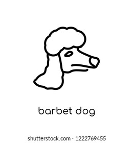 Barbet dog icon. Trendy modern flat linear vector Barbet dog icon on white background from thin line dogs collection, editable outline stroke vector illustration