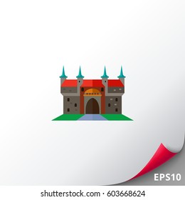 Barbican in Krakow vector icon