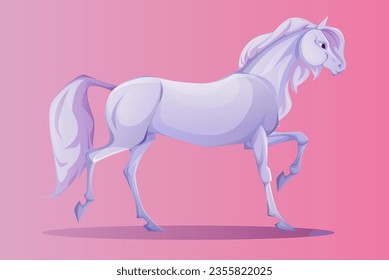 El caballo de caricatura de Barbie está trotando