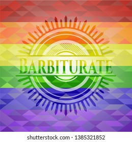 Barbiturate on mosaic background with the colors of the LGBT flag