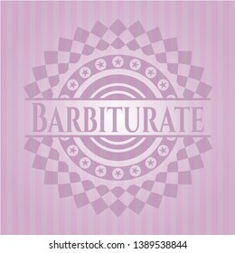 Barbiturate pink emblem. Vintage. Vector Illustration. Detailed.