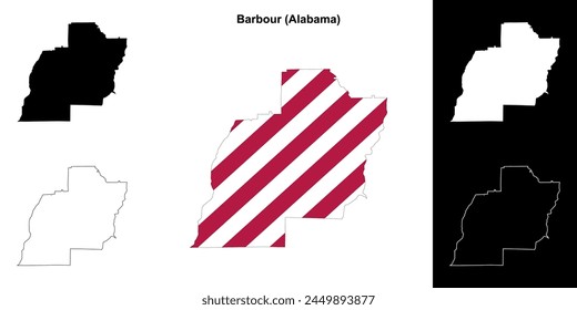 Barbour County (Alabama) outline map set